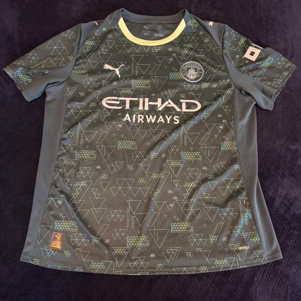 Puma Manchester City 2025-26 Third Jersey Mens XL Green Soccer Shirt 782892-04